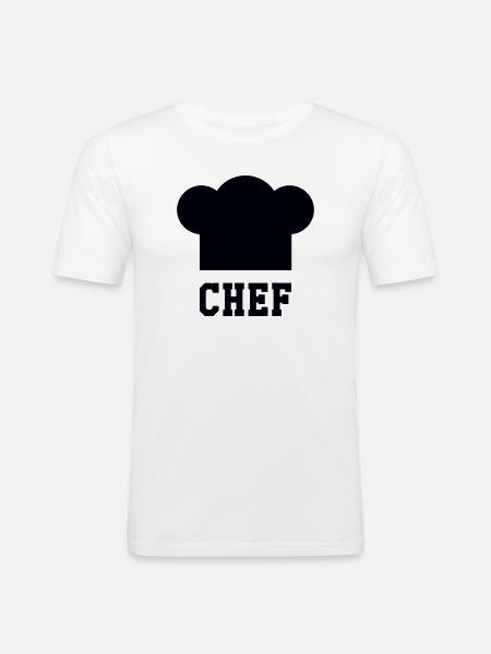 Chef Toque - Kitchen - Cook - Men's Slim Fit T-Shirt - white