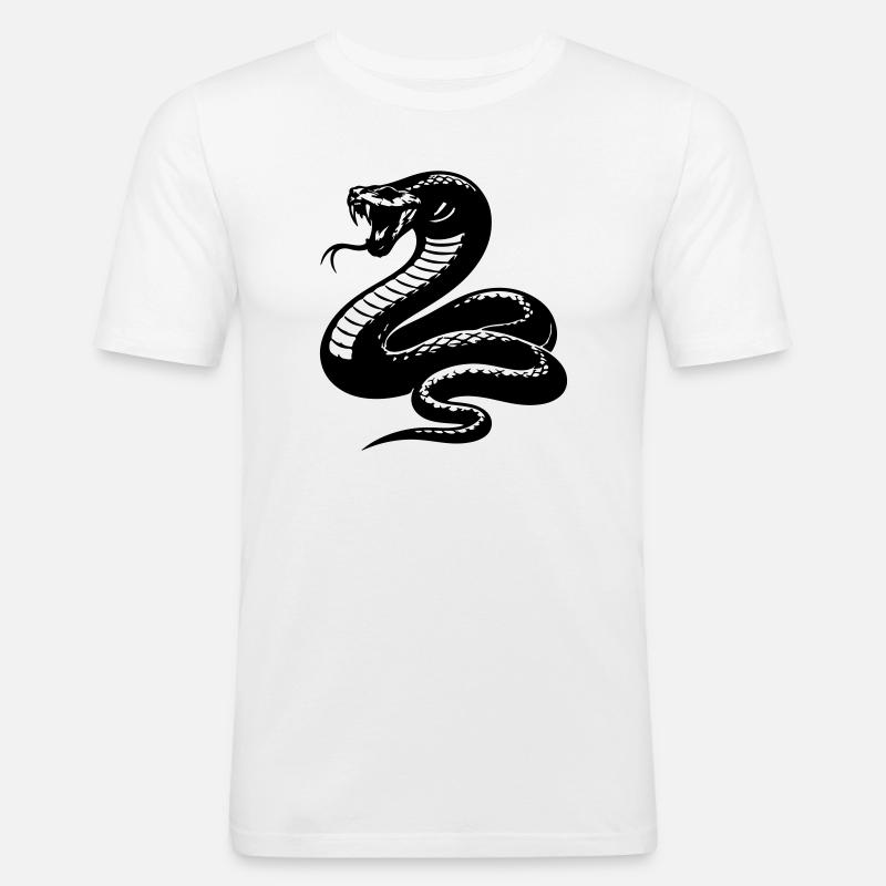 Silhouette du python serpent - T-shirt près du corps Homme - blanc