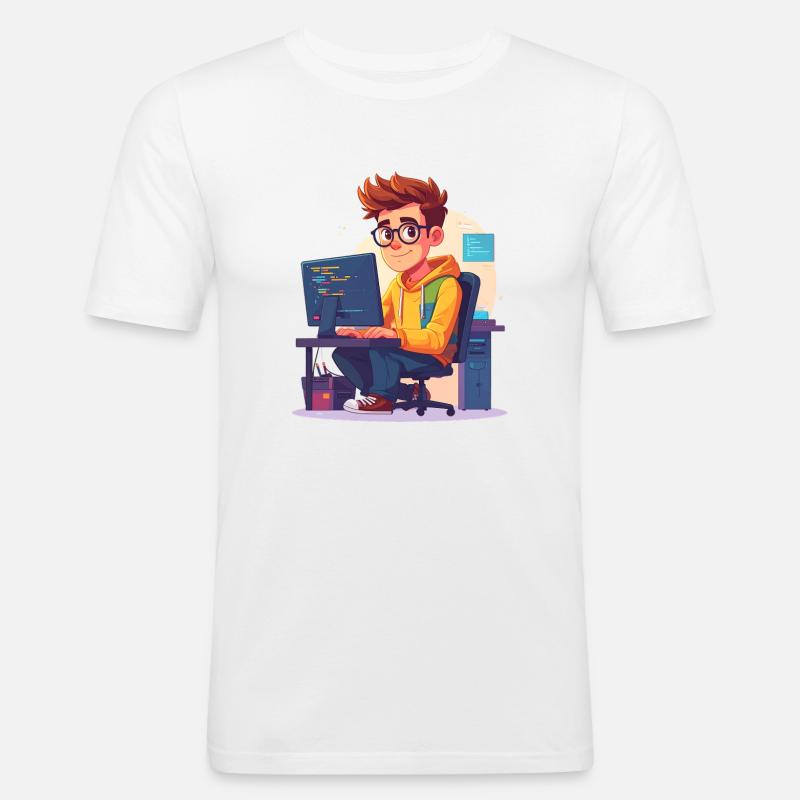 Programmer or nerd - Men's Slim Fit T-Shirt - white