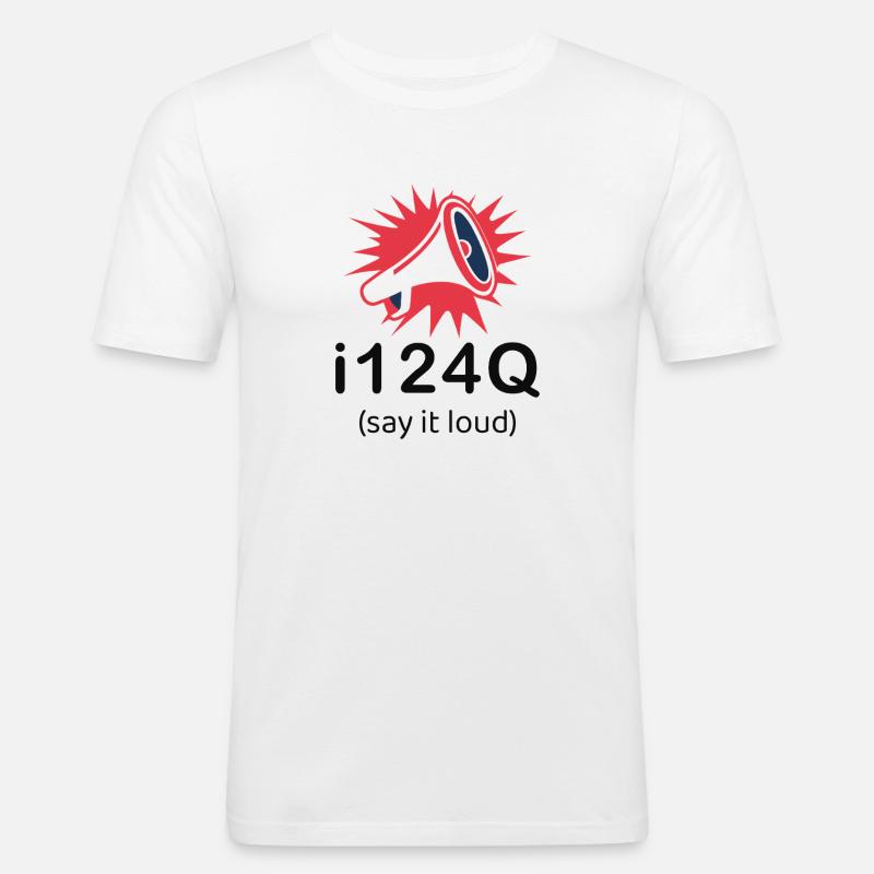 i124Q – Bold Statement Dark Edition - Männer Slim Fit T-Shirt - Weiß