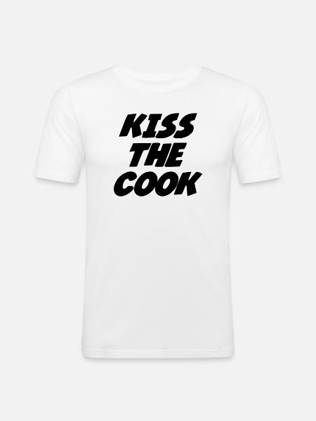 Kisses the Cook - Kitchen - Men's Slim Fit T-Shirt - white