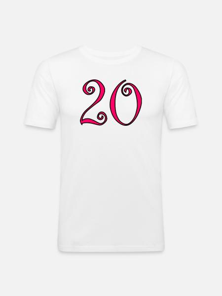 Farbe2-460_text234-2-50-5-4-8-6-8-7-3-0-6-3-3 - Männer Slim Fit T-Shirt - Weiß
