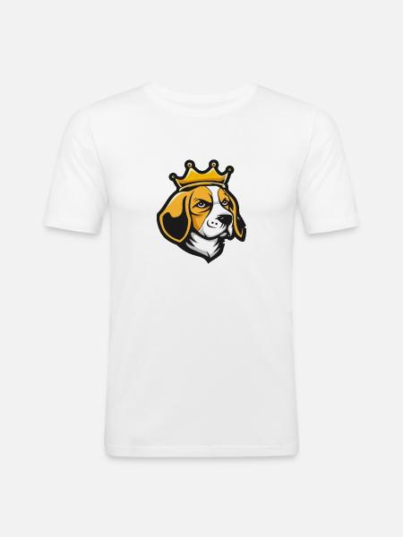 Beagle Dog Crown - Men's Slim Fit T-Shirt - white