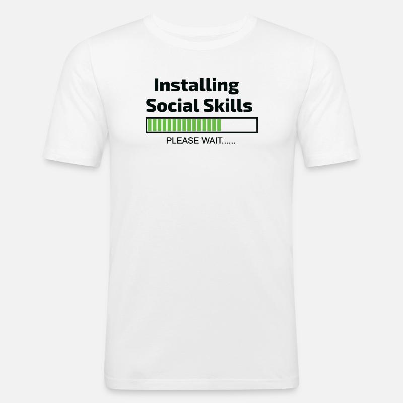 Computer installiert Social Skills Programmierer - Männer Slim Fit T-Shirt - Weiß