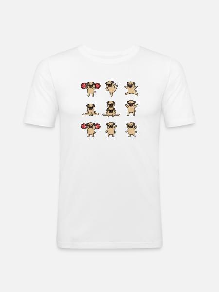 Funny Gymnastic Pug Cheerleader Series - Men's Slim Fit T-Shirt - white