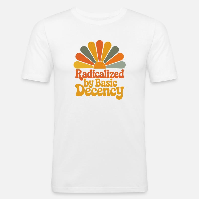 Radicalized by Basic Decency - Men's Slim Fit T-Shirt - white