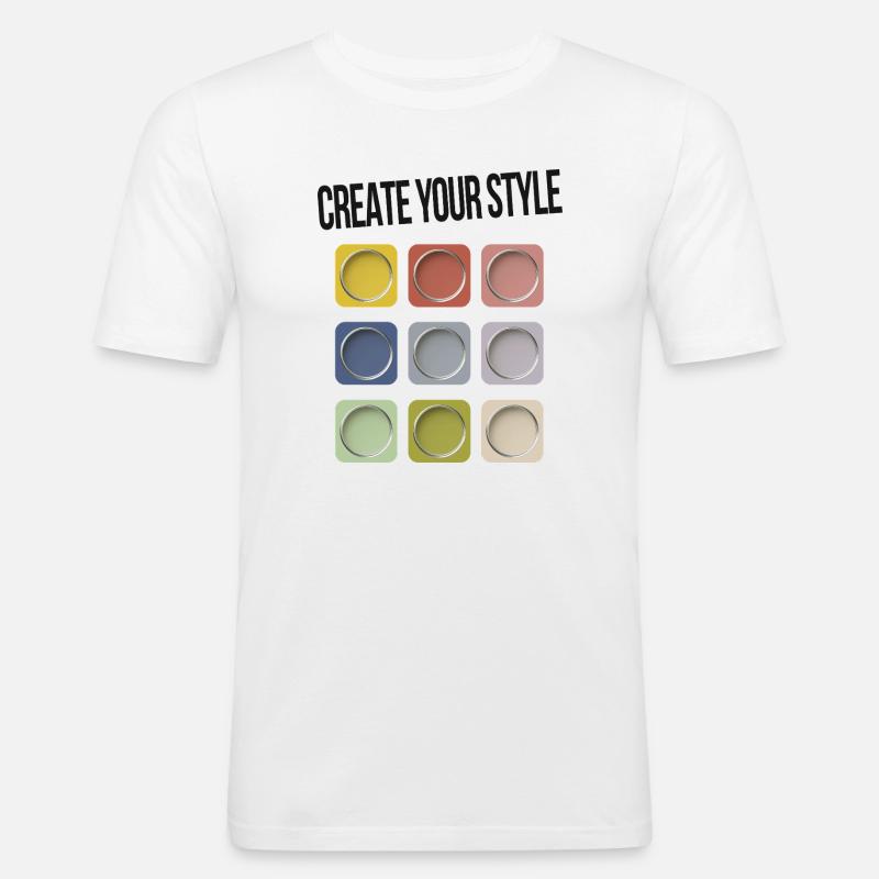 Create Your Style – Modernes Statement - Männer Slim Fit T-Shirt - Weiß