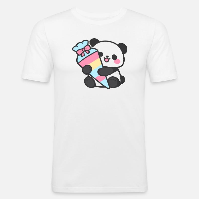 1. Klasse Panda Einschulung Geschenk 2026 - Männer Slim Fit T-Shirt - Weiß