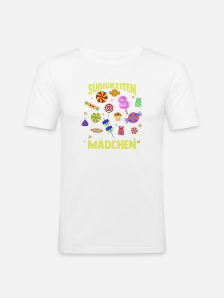 Sweets Sweet Tooth Cute Girl - Men's Slim Fit T-Shirt - white
