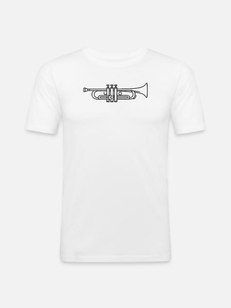 Minimalist Trumpet Line Art - Men's Slim Fit T-Shirt - white