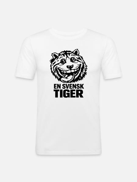 Ein schwedischer Tiger - Männer Slim Fit T-Shirt - Weiß