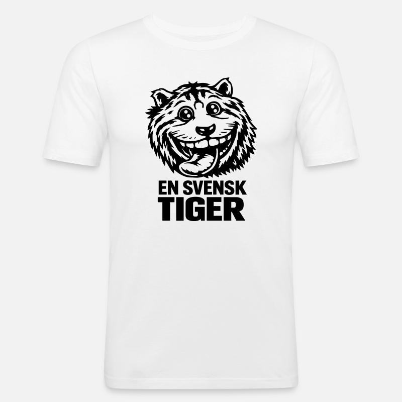 Ein schwedischer Tiger - Männer Slim Fit T-Shirt - Weiß