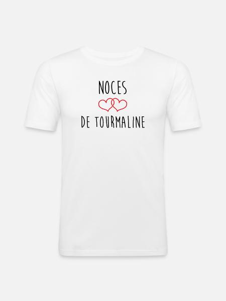Turmalin-Hochzeit 52 Jahre Ehe - Männer Slim Fit T-Shirt - Weiß
