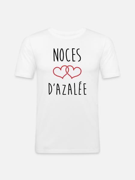 Azaleas Hochzeit 57 Jahre Ehe - Männer Slim Fit T-Shirt - Weiß