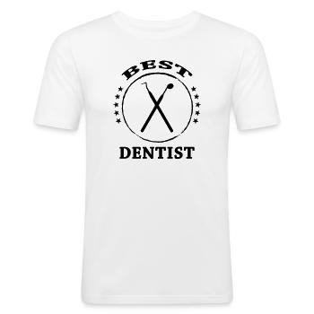 Best Dentist Tools Crest - T-shirt près du corps Homme - blanc - Devant - Nik (191cm)