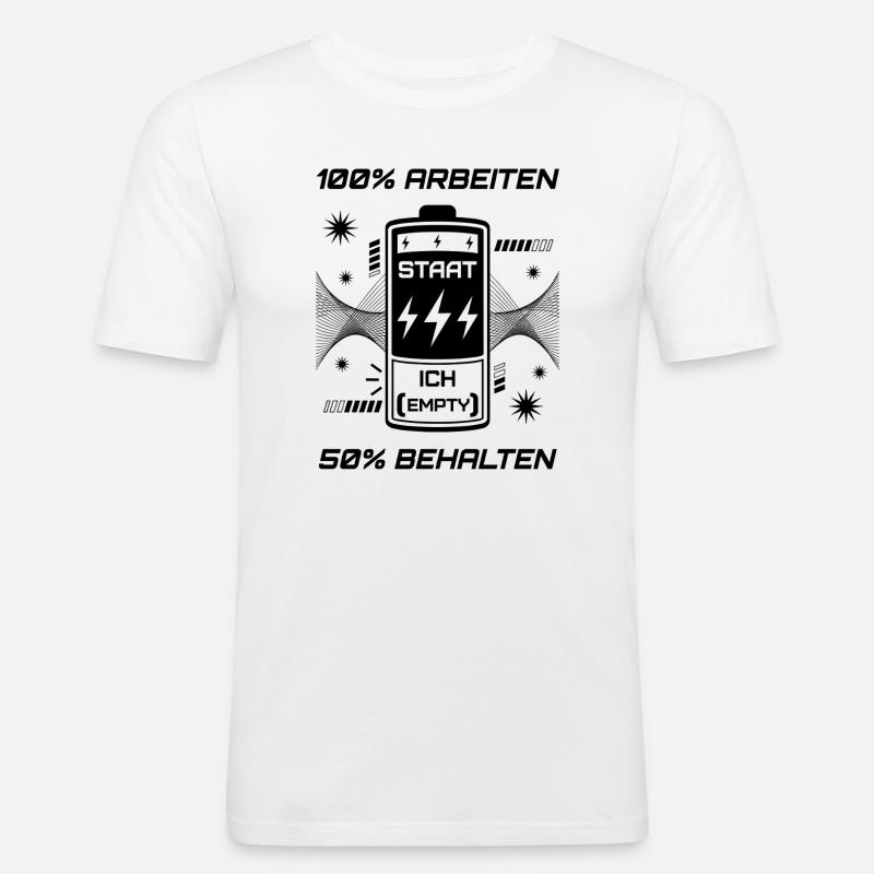100% Work 50% Keep - Men's Slim Fit T-Shirt - white