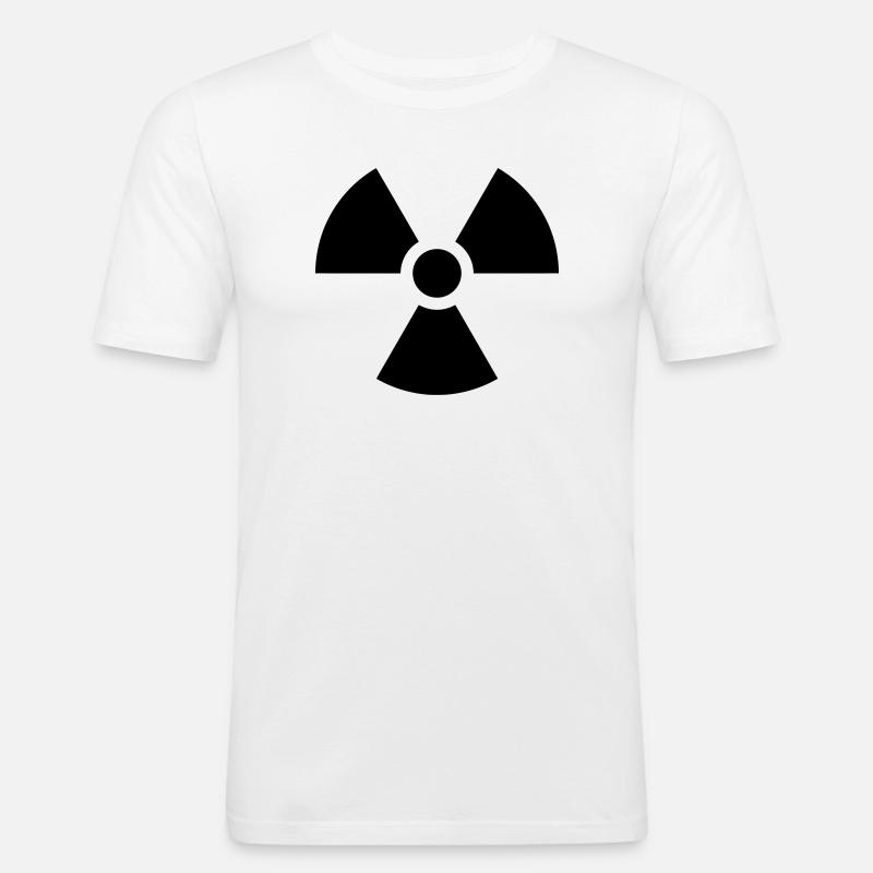 Atom Nuklear - Männer Slim Fit T-Shirt - Weiß