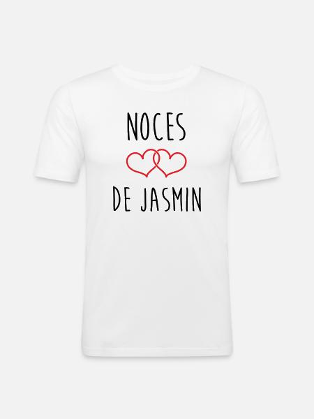 Wedding Anniversary - Jasmine Wedding (66 years) - Men's Slim Fit T-Shirt - white