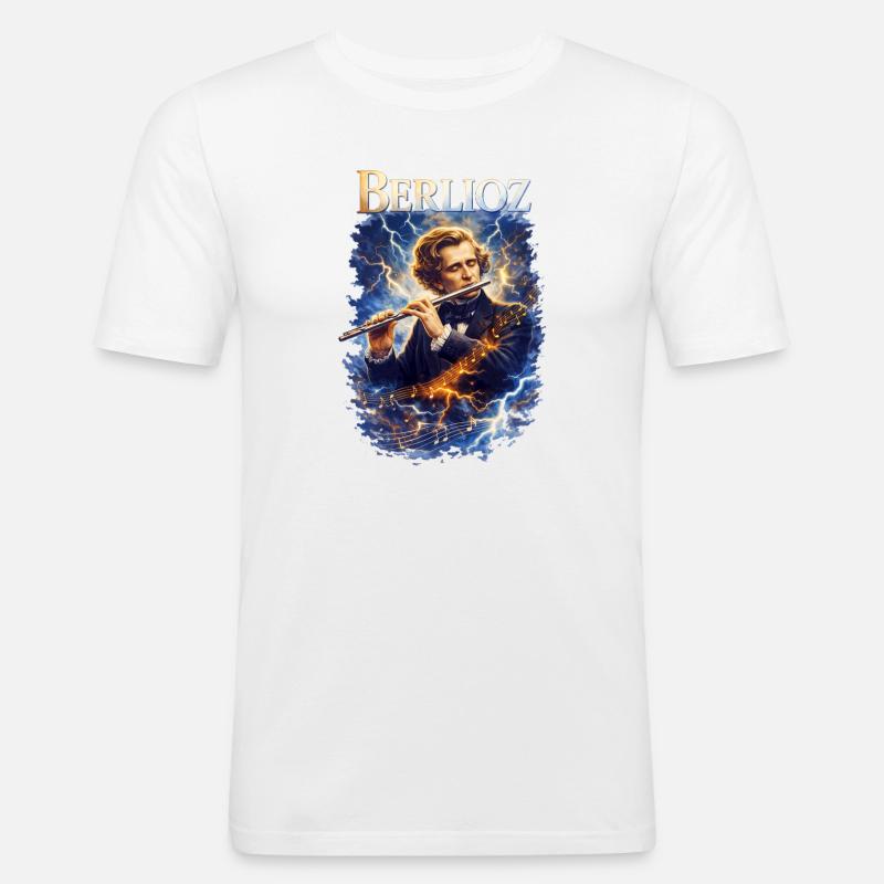 Berlioz Flöte Sturmklang - Männer Slim Fit T-Shirt - Weiß