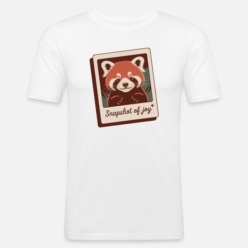 Roter Panda Schnappschuss Freude - Männer Slim Fit T-Shirt - Weiß