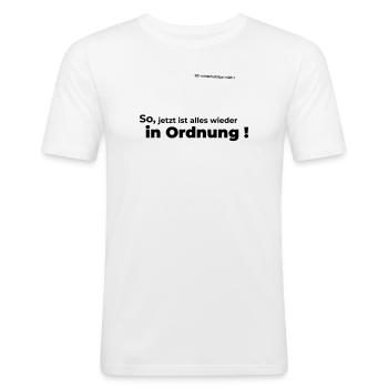 Excuse me - Men's Slim Fit T-Shirt - white - Front - Nik (191cm)