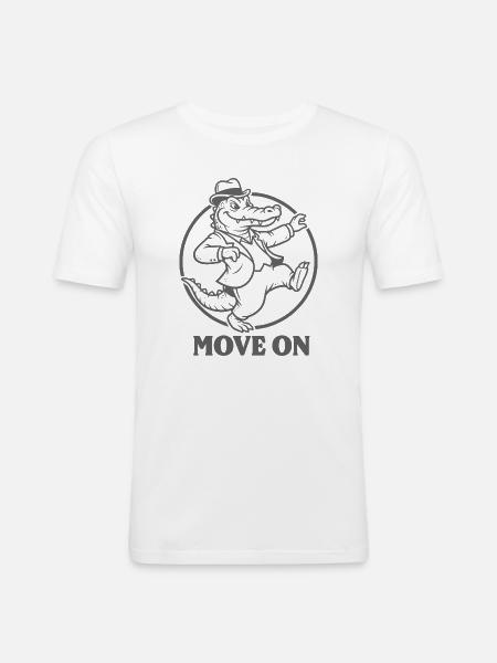 Dancing SKAlligator in a suit - Men's Slim Fit T-Shirt - white