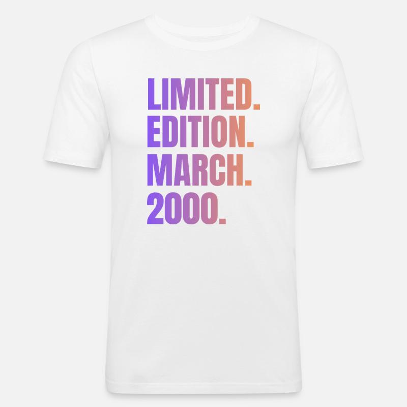 Limitierte Auflage März 2000 - Männer Slim Fit T-Shirt - Weiß