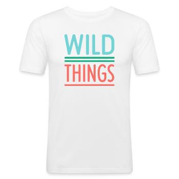 Wild Things Pastel Retro - Männer Slim Fit T-Shirt - Weiß - Vorne - Nik (191cm)