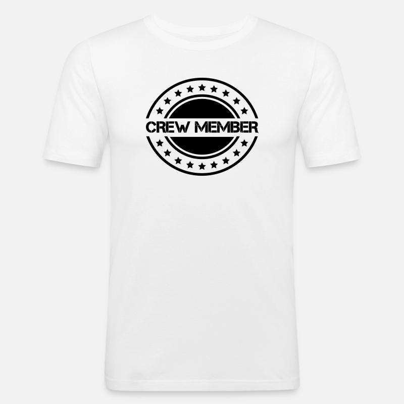 crew_member_sterne - Männer Slim Fit T-Shirt - Weiß