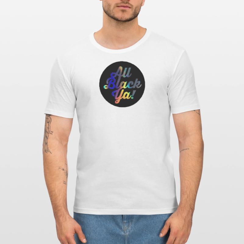 All Black Ya Gradient Script Men's Slim Fit T-Shirt
