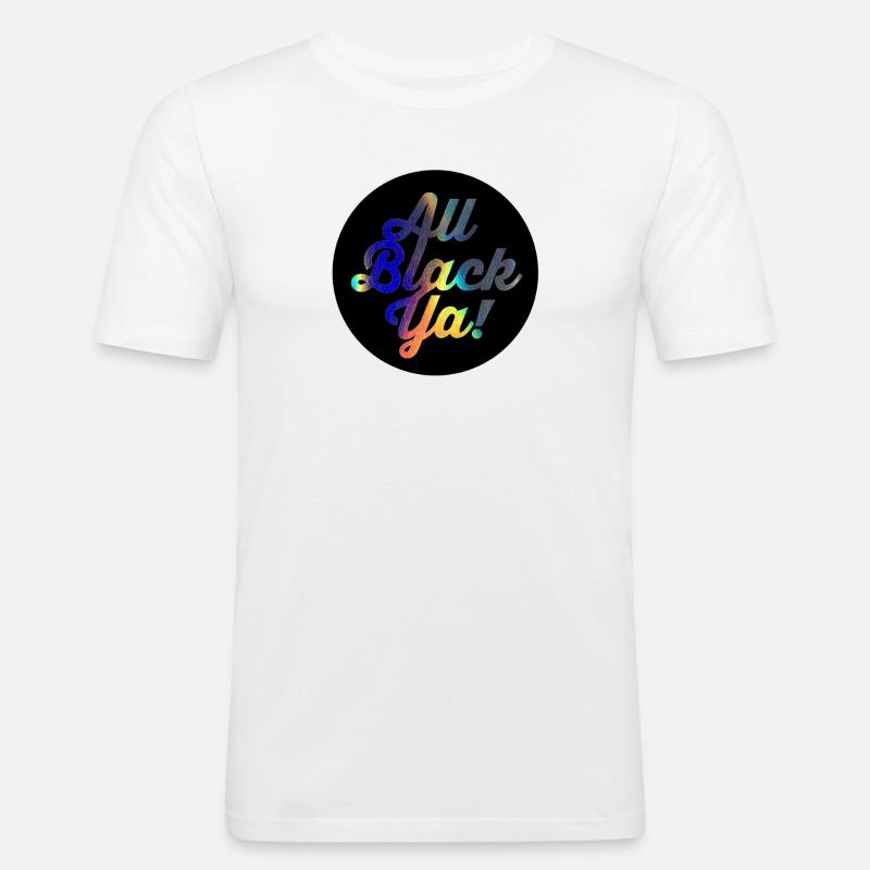 All Black Ya Gradient Script - Men's Slim Fit T-Shirt - white