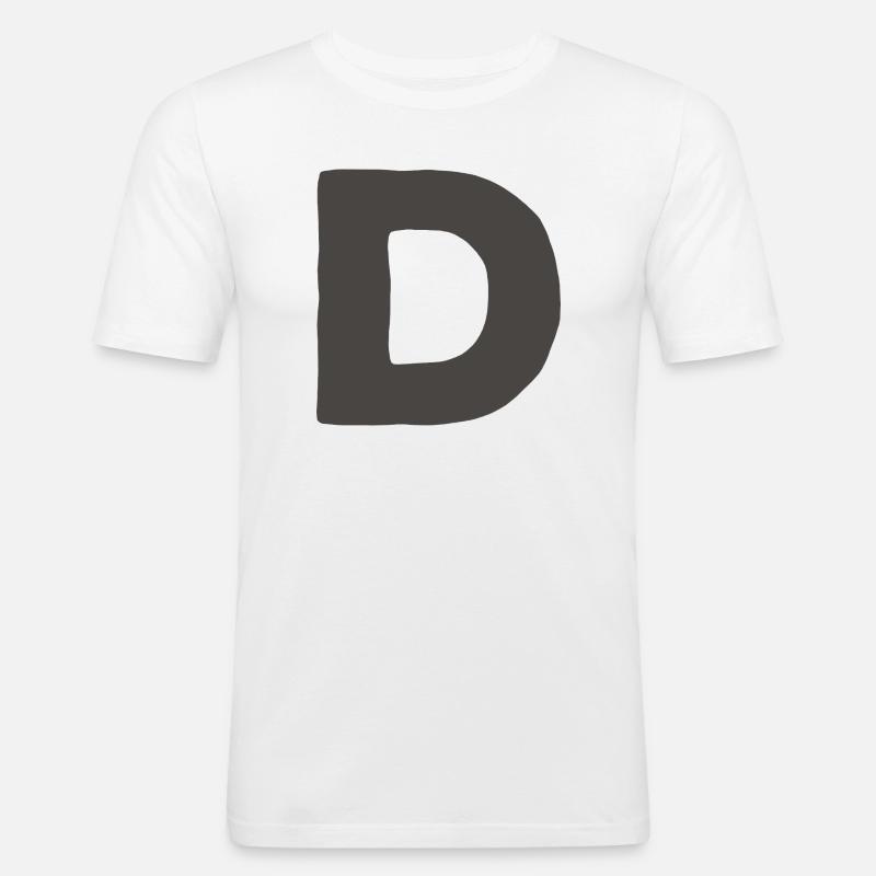 Minimalbuchstabe D Fett Monogramm-Typografie - Männer Slim Fit T-Shirt - Weiß