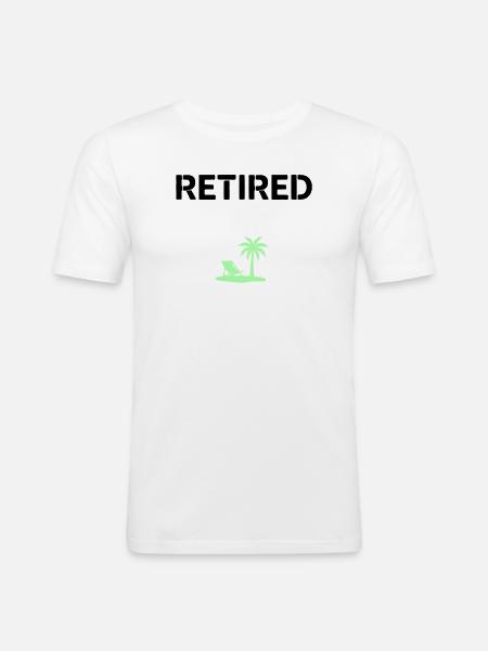 Retired Pension Palm Tree Beach - Men's Slim Fit T-Shirt - white