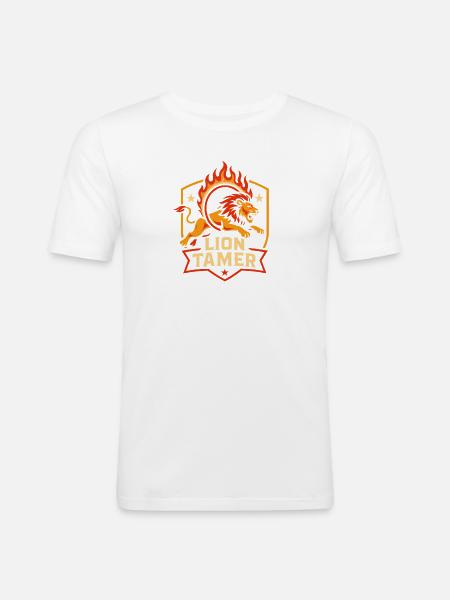 Zirkuslöwenbändiger Lustiger Kinderzirkus - Männer Slim Fit T-Shirt - Weiß