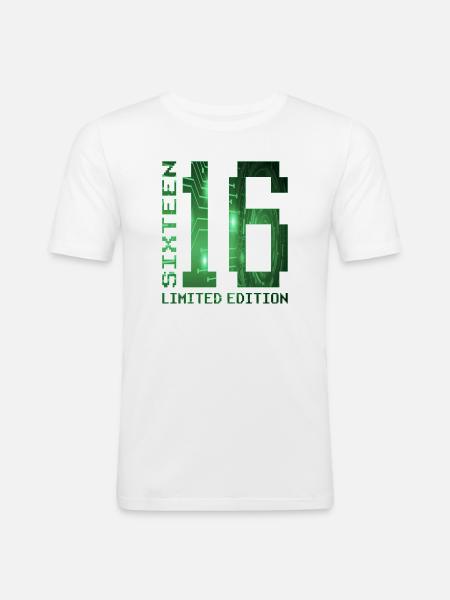 16th Birthday Limited Edition Pixel Gamer - Men's Slim Fit T-Shirt - white