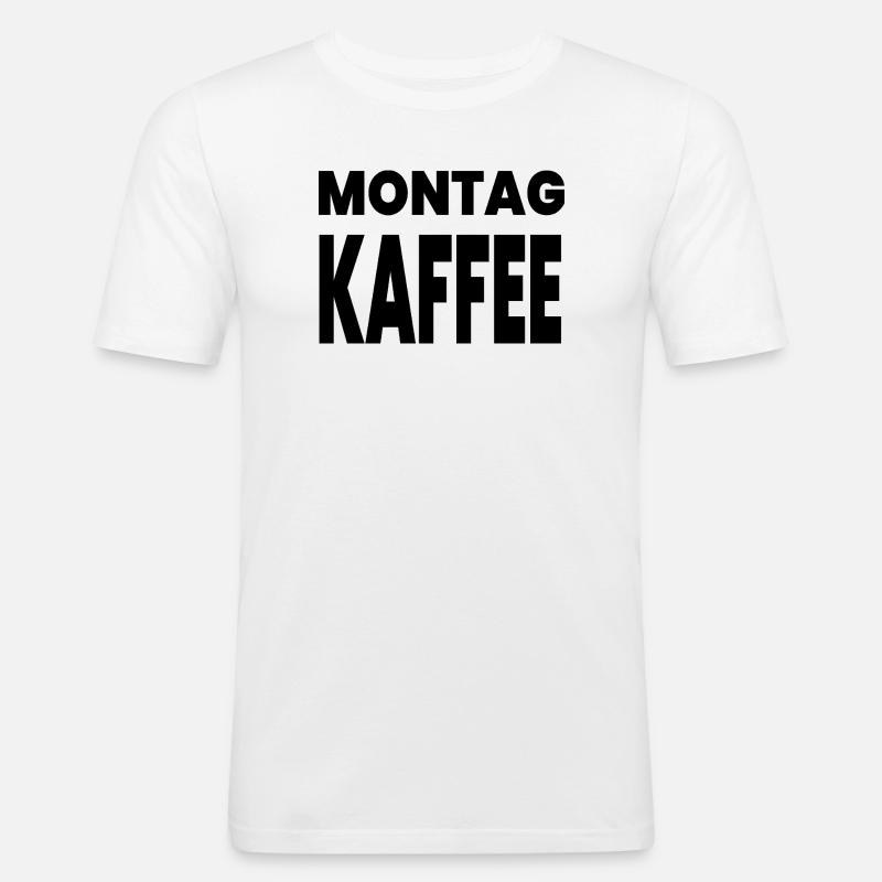 Kaffee - Männer Slim Fit T-Shirt - Weiß