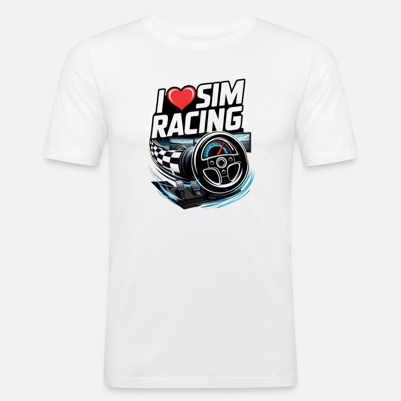 Adoro il Sim Racing - Maglietta aderente da uomo - bianco