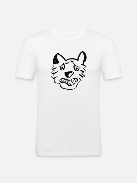 Black Wolf Graffiti Lines - Men's Slim Fit T-Shirt - white