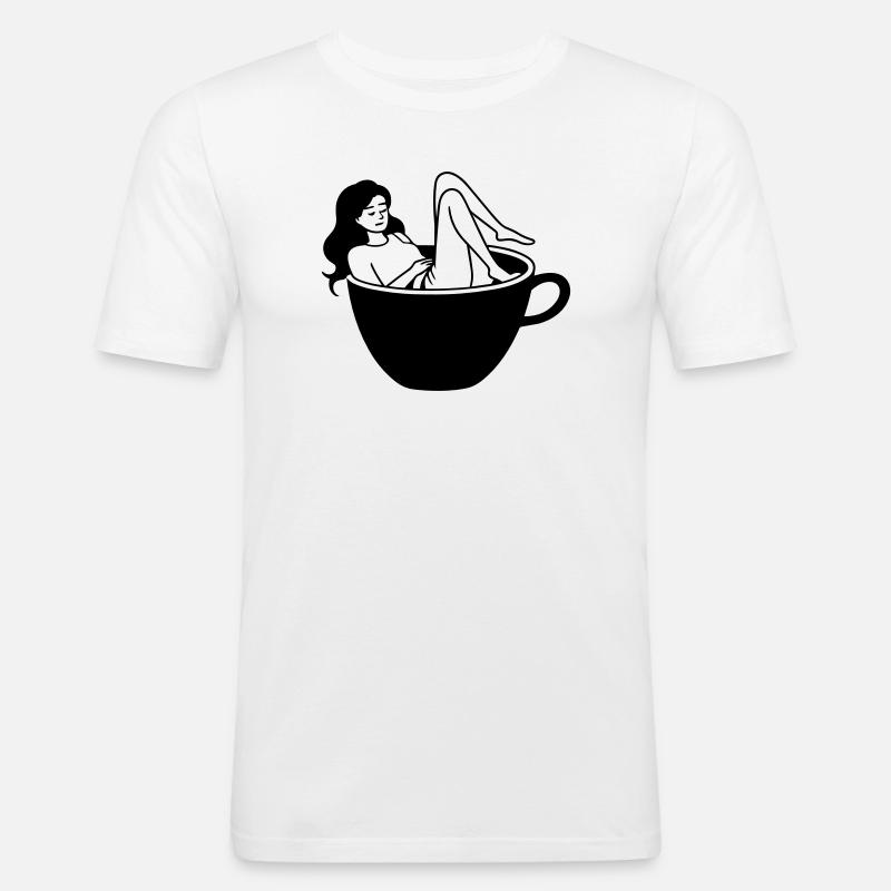 Cultura del caffè - Maglietta aderente da uomo - bianco