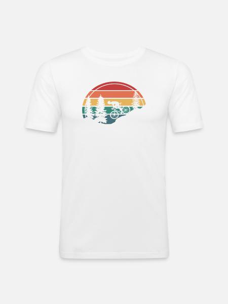 Vélo rétro cadeau VTT - T-shirt près du corps Homme - blanc