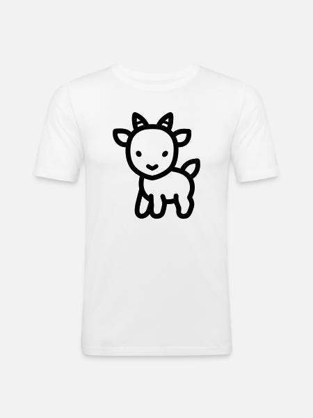 chèvre - T-shirt près du corps Homme - blanc
