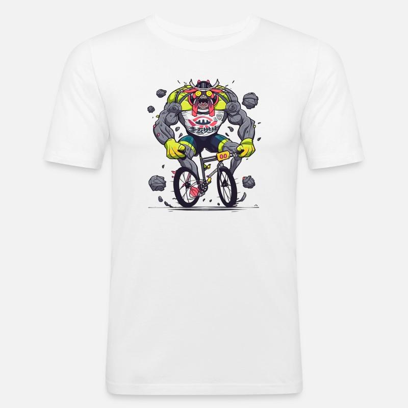 BMX Dämon Kraftkoloss - Männer Slim Fit T-Shirt - Weiß