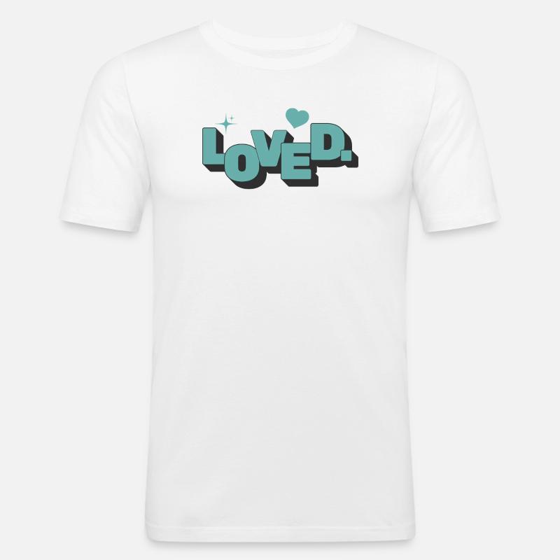 Aimé 1 Jean 4:16 Foi chrétienne - T-shirt près du corps Homme - blanc