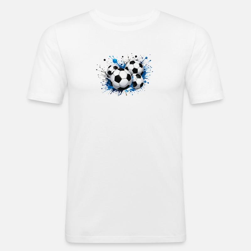 Fodbolddesign til en stor begivenhed - Herre Slim Fit T-Shirt - hvid