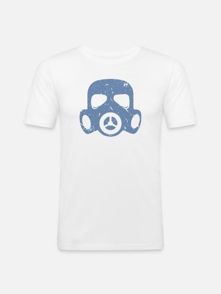 Grunge Gas Mask Nuclear Radioactive Particulate Matter - Men's Slim Fit T-Shirt - white