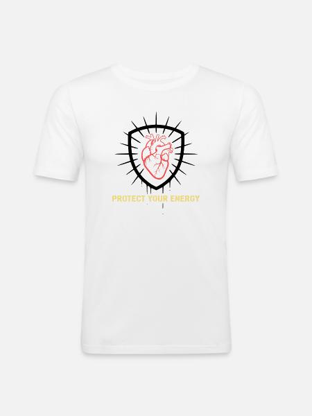 Protect Energy Heart Shield - Men's Slim Fit T-Shirt - white