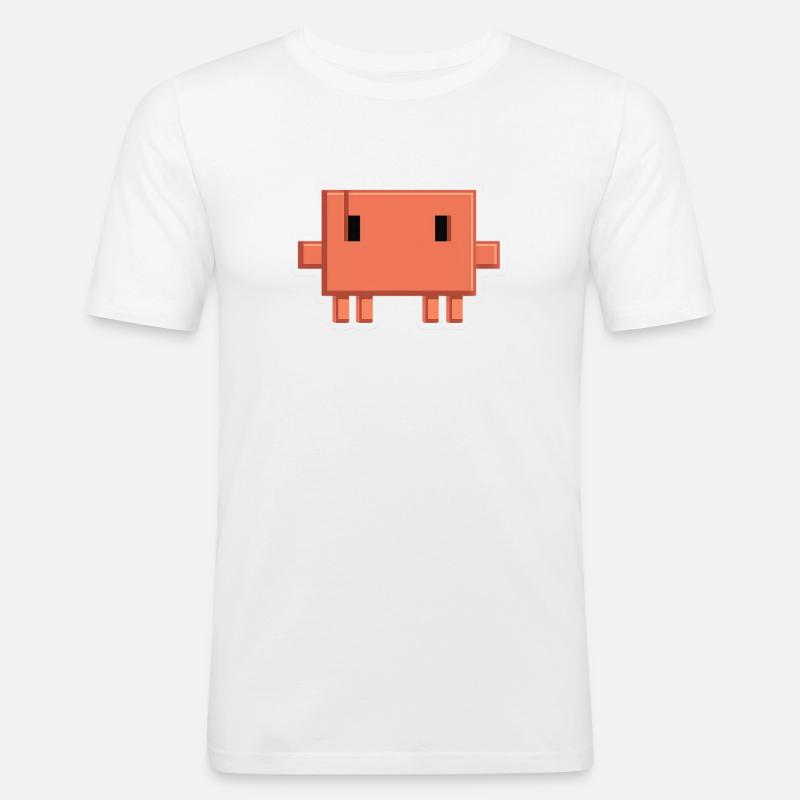 Claude Code Pixel AI Maskottchen-Entwickleraufkleber - Männer Slim Fit T-Shirt - Weiß