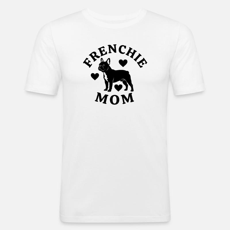 Frenchie_MomFrenchie Mom - Männer Slim Fit T-Shirt - Weiß