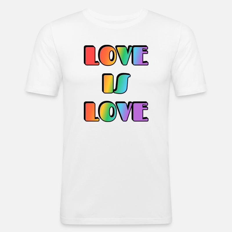 Liebe ist Liebe Regenbogen - Männer Slim Fit T-Shirt - Weiß