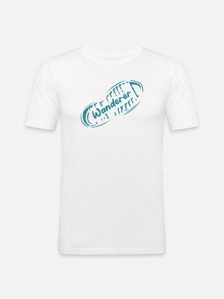 Leave Your Footprint Wanderer Travel Design - Men's Slim Fit T-Shirt - white